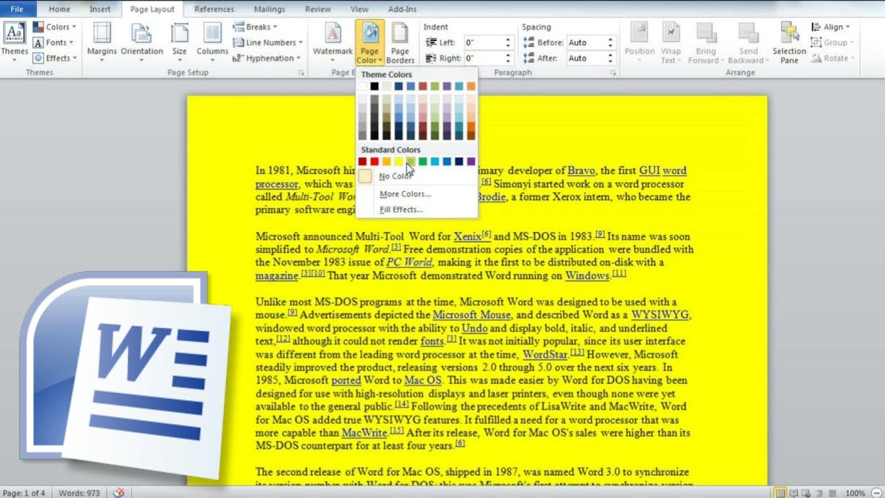 How to Change Page Color in Word, Change the Background or Color of a