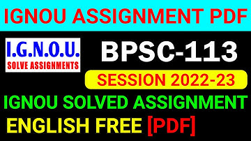 BPSC-113 Solved Assignment 2022-23 in English, BPSC 113 Solved Assignment 2023, BPSC 113 Assignment