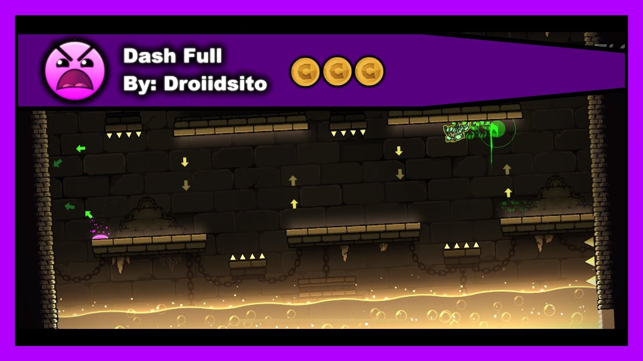 Geometry Dash - Dash Full by Droiidsito All Coins 100% Complete - YouTube