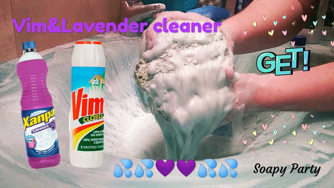 ASMR Squeezing Vim Powder&💜Lavender Xanpa cleaner💜✨✨✨Rinse FS🤩