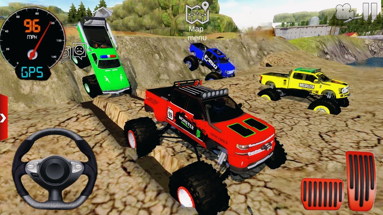 Impossible Monster Truck Racing Game - Extreme Driving Motocross Stunts - Android Ios Gameplay 