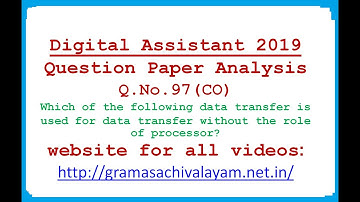 DIGITAL ASSISTANT || QUESTION PAPER ANALYSIS || Q.NO. 97