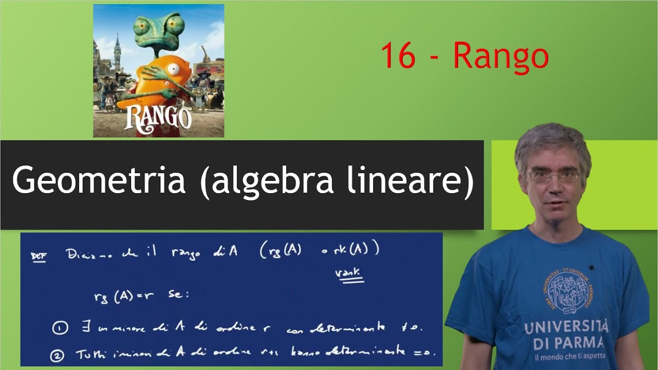 Algebra Lineare (Geometria) 16 - Rango - YouTube