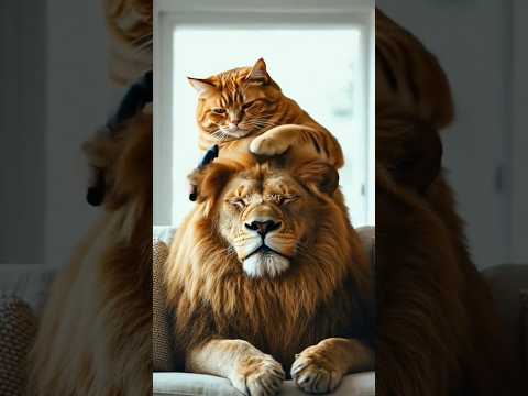"When Your Cat Thinks He's the King of the Jungle! 🦁😂" #sufyansmt #howtomake #trendingshorts #viral