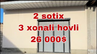 2 sotix 3 xonali hovli sotiladi narxi 26 000$ kami bor