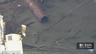 Raw Video: Crews Cleaning Up Plano Sanitary Sewer Spill, 100,000 Gallons+ Expected To Flow Into Whit