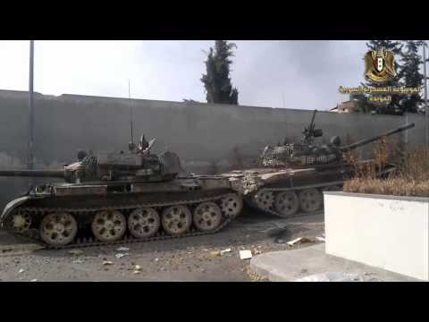 الجيش العربي السوري عملية انقاذ دبابة T 55 في مرمة المسلحين