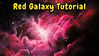 Step By Step Acrylic Galaxy Painting Tutorial  Red Sea Nebula