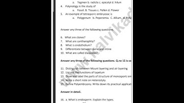 12Th bio botany model question unit:1