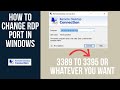 How to change remote desktop rdp port in windows