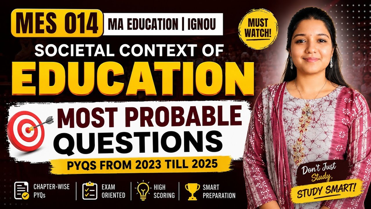MES014 Guess Paper | Societal Context of Education #maeducation #mes014 #ignou #societalcontext