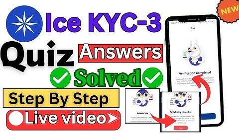 Ice Network Quiz KYC-3 New Update l Ice Network Quiz Question Answers l Ice Network Quiz Live Video