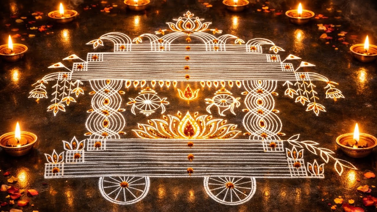 Kanuma Festival Special Rangoli ✨ Ratham Muggu Design 🙏