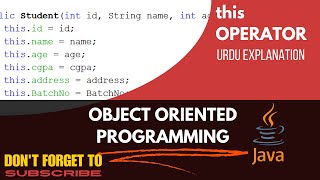 this Operator in JAVA Coding || URDU Explanation