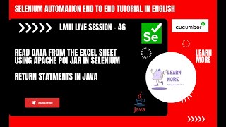 46. How to read data from excel sheet & pass value in send keys | Return statements in Java | LMTI