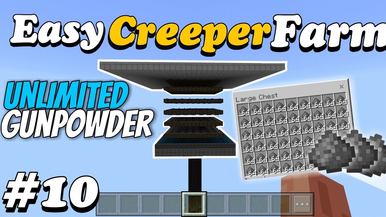 Gunpowder Farm Tutorial Minecraft Easy Gunpowder Farm 1.17 | Minecraft PE | Tutorial #10 Hindi ...