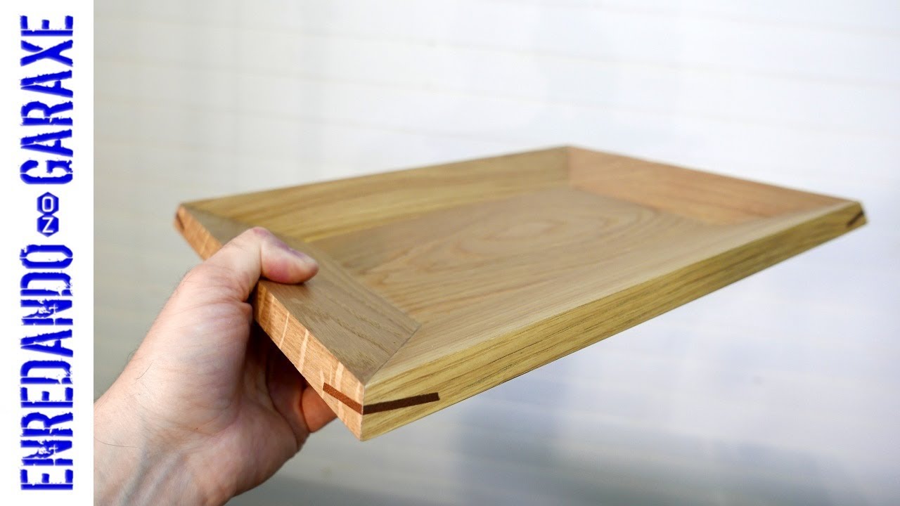 How to make a wooden tray with tilted sides 