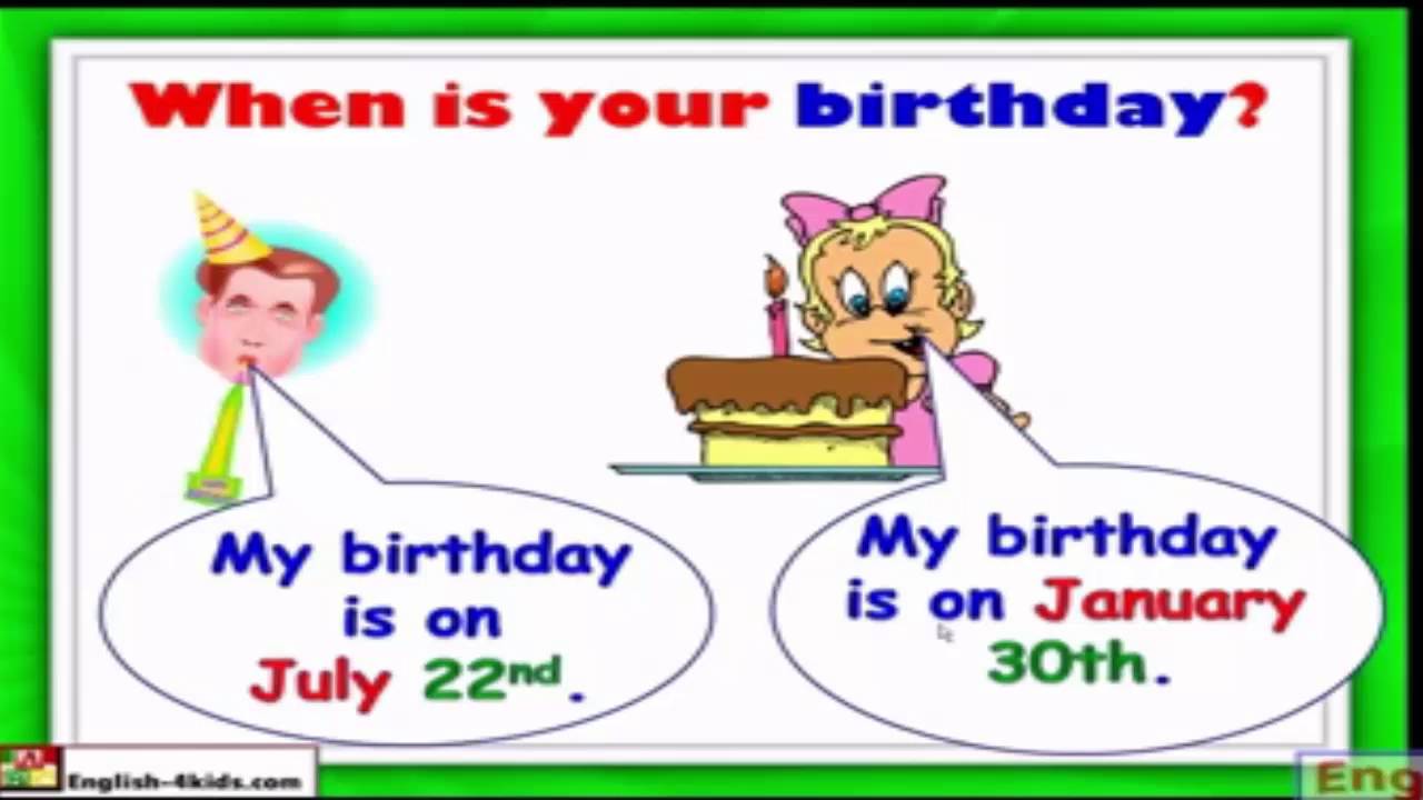 Months & Birthdays – When Is Your Birthday? - Unit 3 - Youtube