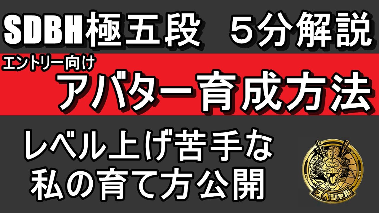 Sdbh Bm5 アバター育成方法 レベル上げ 友情上げ エントリー向け 初心者向け Youtube