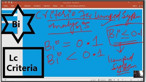 Criteria for lumped system analysis
