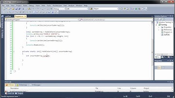BubbleSort in C# - C# C Sharp Visual Studio 2010