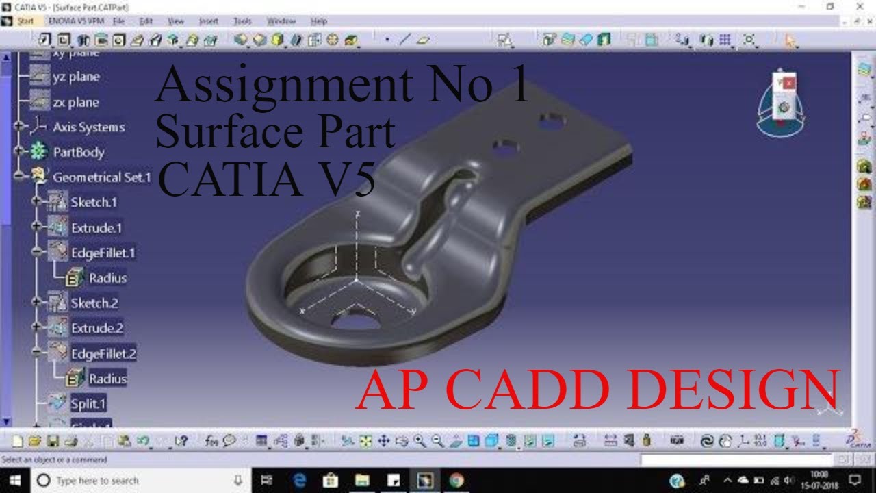 Surface Part Assignment No 1 Generative Shape Design Catia V5