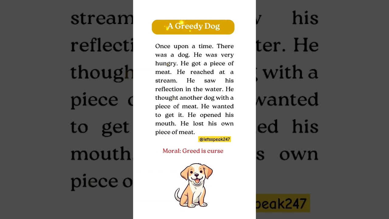 Greedy Dog Story In English Stories For Kids Shorts