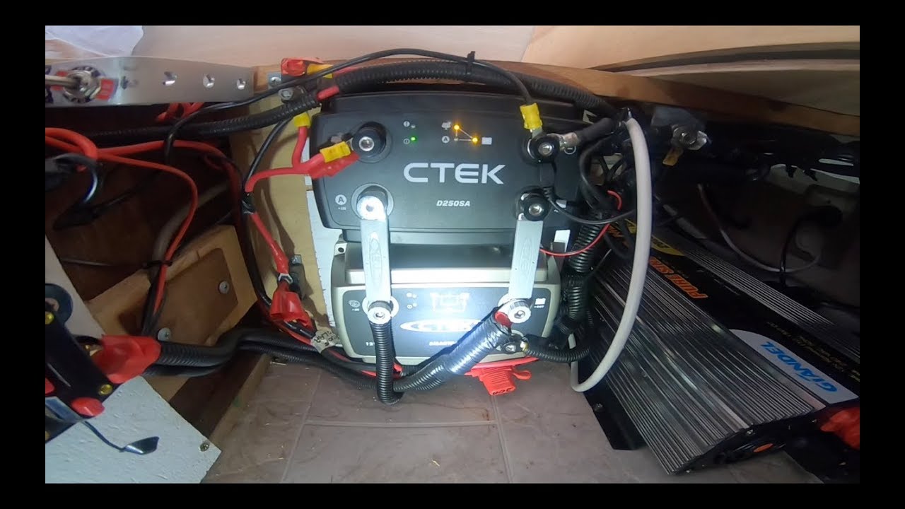 ctek d250sa with smartpass in my caravan - YouTube