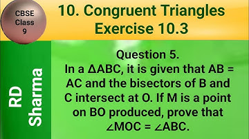 In a ΔABC, it is given that AB=AC and the bisectors of B and C intersect at O If M is a point on BO