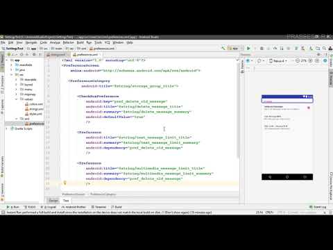 Android tutorial 2019    Preference API  Create App Settings Group
