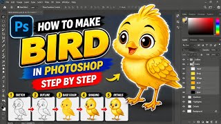 How to Make bird in Photoshop | 2D Animation bird | bird character kaise banaye 