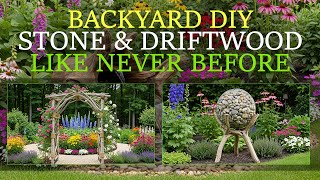 🪵 Create Rustic Garden Magic with Stones & Driftwood