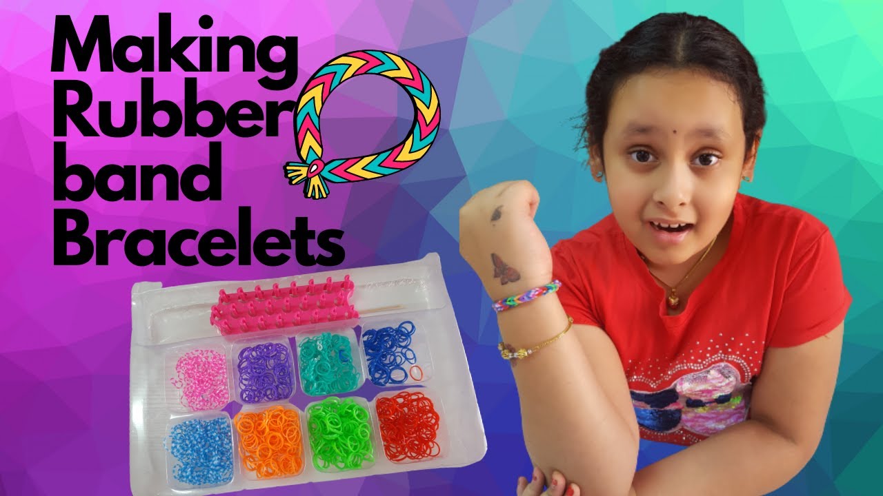 Rubber band bracelet | how to make a simple loom band | step by step