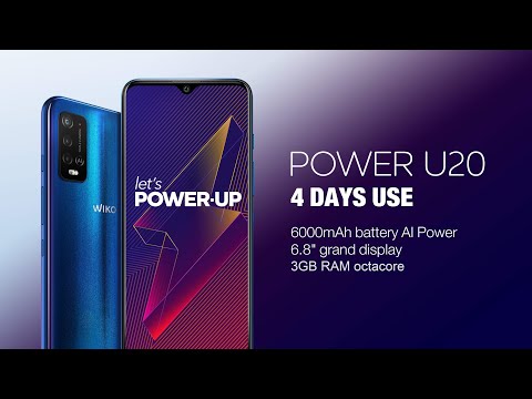 Wiko Power U20. 6000mAh battery AI Power. One-Charge. 4-Days Use.