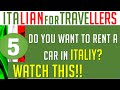 Learn Italian For Travellers 5: learn how to say it in Italian when hiring a car