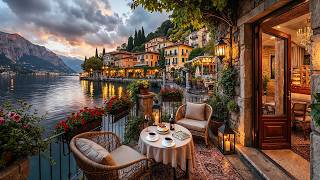 Italy Spring Evening Jazz ☕ Lake Como Café Ambience & Smooth Jazz Instrumental for Focus & Work