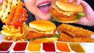 ASMR CHICK-FIL-A CHICKEN TENDERS, SPICY DELUXE and WAFFLE FRIES MUKBANG (Eating Show) | ASMR Phan