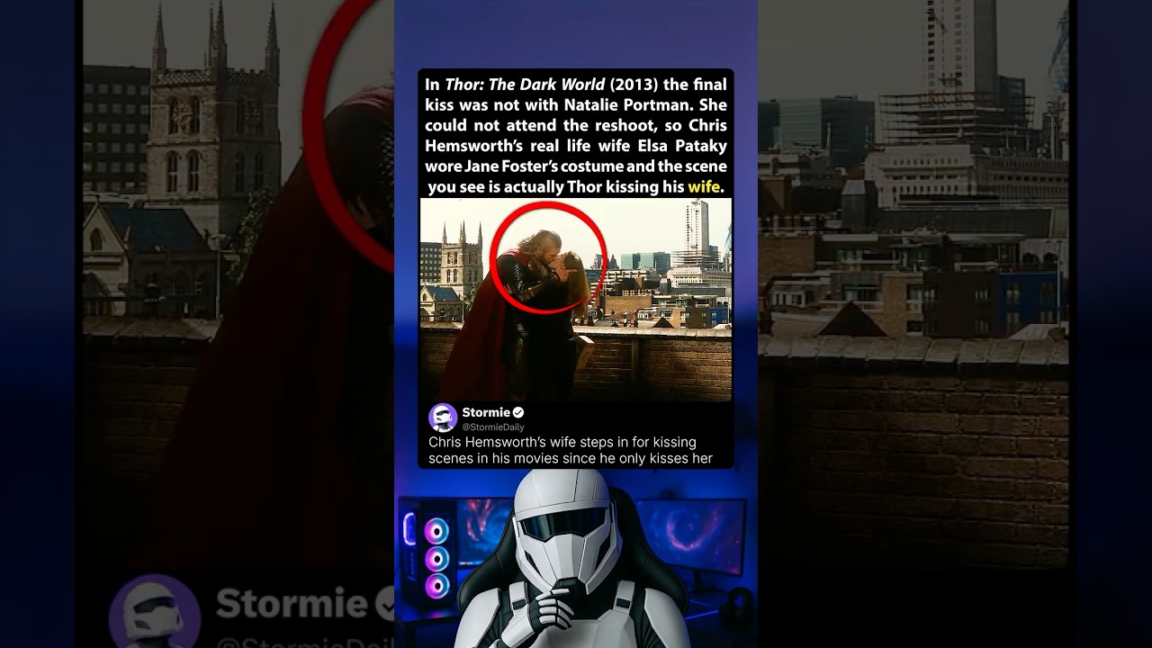 In Thor The Dark World (2013) the final kiss was not with Natalie it was with his wife