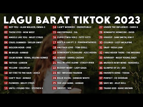 Lagu Barat Tiktok Viral 2023 - Lagu Barat Terbaru 2023 (Spotify, Tiktok, Joox, Resso)