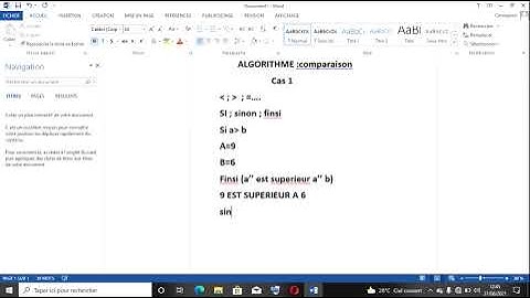 explicatin de si ;sinon ;finsi