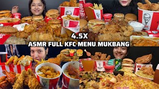 ASMR: Eating full kfc menu mukbang 🍟🍔🍗 fried chicken /burgers / fries / ( compilation)