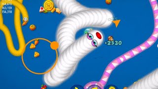 WormsZone.io Slther.io A.I 434,484 Top 1 Score - Wormate.io Snake Gunting Gameplay #46 screenshot 5