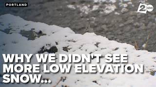 Meteorology 101 | Why the Portland metro area didn't see more low elevation snow