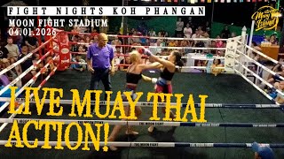 LIVE! 🔴 Muay Thai Fight Night from Moon Fight Stadium in Koh Phangan  - 4 Jan 2026