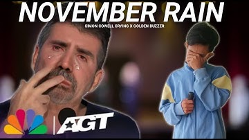 Golden Buzzer: Simon Cowell Crying To Hear The Song November Rain Homeless On The Big World Stage