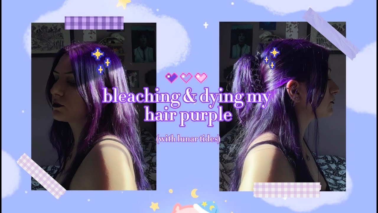 Осветляю и крашу волосы в фиолетовый цвет (краской Lunar Tides оттенка Dark Violet) 💜