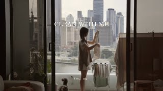 Apartment Clean With Me | relaxing cleaning, strawberry & cream Swiss rolls 🍰