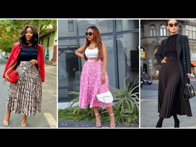 100+ Ways to Wear Your Long Pleated Skirts in 2023/2024 #skirt  #pleatedskirt #fashionista #ankara 