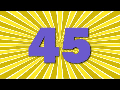 45 seconds Silent Countdown Timer | Bold Blue Font on Yellow Radial Background | No Music, No Sounds